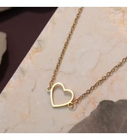 Kişiye Özel 925 Ayar Gümüş Zarif Kalp Kolye (Gold)