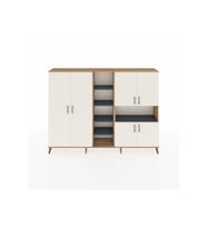 Arges Dolap 13 Raflı 6 Kapaklı 220x30x163 Çam-Aytaşı/Antrasit