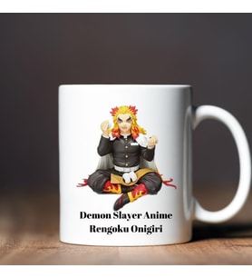 Demon Slayer Anime Rengoku Onigiri Tasarımlı kupa Bardak