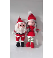 Noel Baba ve Noel Anne Takımı Amigurumi Organik Oyuncak
