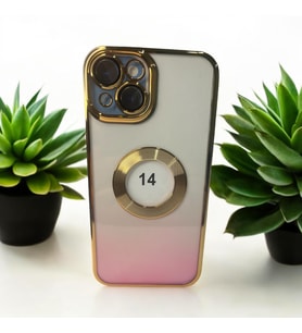 iPhone 14  magsafe özellikli klasik kaliteli silikon telefon kılıfı (Pembe)