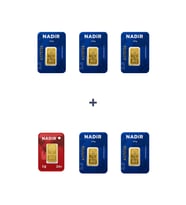 Nadir Gold 24 Ayar 13,5 Gram Külçe Altın (5 Adet 2,5 Gram Külçe Altın + 1 Adet 1 Gram Külçe Altın )