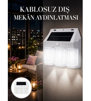 Dış Mekan Solar Duvar Lambası – 120° Hareket Algılama, 3 Işık Modu Yeni Nesil