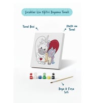 Kalpli Unicorn Boyama Tuvali – Şövalesiz Boya Seti 20x20