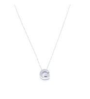 316L Çelik  G Harf Kolye 55 cm KLY-547 (Beyaz)
