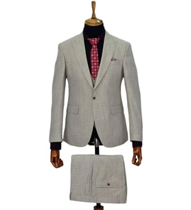 Erkek Bej Rengi Regular Fit Takım Elbise BGL-ST03823
