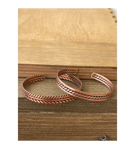 Saf Bakır Bileklik 2li Set Saf Bakır Bileklik Ayarlanabilir Ölçü