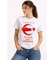 TÜRKİYE Ay Yıldız 2026 Dünya Kupasi Taraftar Forma T-Shirt - Beyaz