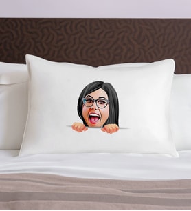 BK Gift Kişiye Özel Karikatür Tasarımlı Pamuklu Yastık Kılıfı-3 50x70cm , Sevgiliye Hediye, Ev Hediyesi, Tasarım Ev Tekstili