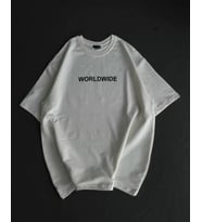 Unisex Bisiklet Yaka Baskılı Oversize T-Shirt - Beyaz
