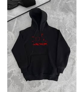 Kışlık Uzun Kol Kapüşonlu SweatShirt - Siyah