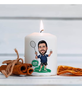 Kişiye Özel Karikatürlü Tenis Oyuncusu Erkek Mum