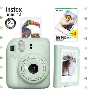 Instax mini 12 Yeşil Fotoğraf Makinesi-20'li Film ve Mini Albüm Seti