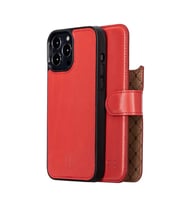 Bouletta Apple iPhone 13 Pro Uyumlu Deri Cüzdanlı Kılıf NU7 Nar Çiçeği