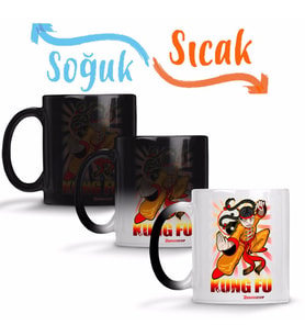 Kung Fu Kutie Sihirli Kupa Bardak Porselen