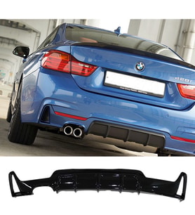 F36 Difüzör Parlak Siyah Plastik Sol Çift Çıkışlı 2013-2020 4 Serisi Arka-difizör-bodykit-ek