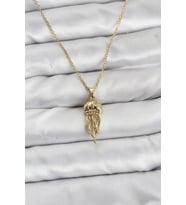 316L Çelik Zincir Gold Renk Deniz Anası Model Zirkon Taşlı Kadın Kolye 5886