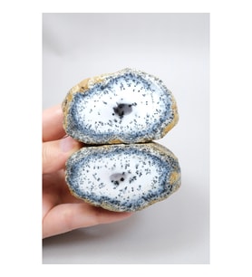 Mavi ve Kar Beyaz Merlinit - Dendritik Opal, 213g