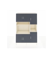 Hyperion Dolap 9 Raflı 6 Kapaklı 132x44x195 Aytaşı-Antrasit/Aytaşı