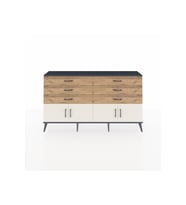 Arges Konsol 2 Raflı 6 Çekmeceli 4 Kapaklı 176x30x99 Antrasit-Aytaşı/Çam