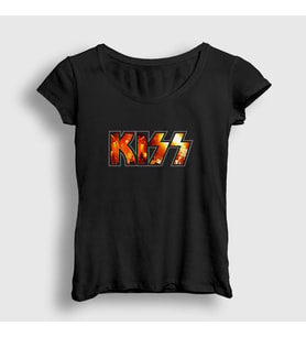 Presmono Kadın Siyah Concert Kiss T-Shirt 91021tt