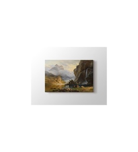 DBSanatevi Albert Bierstadt - Indians Spear Fishing Tablo 40 X 60 Cm