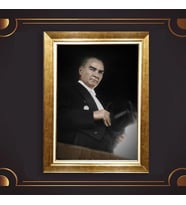 Altın Varaklı Çerçeveli Paspartulu Atatürk Tablo TR0575 (Gold)