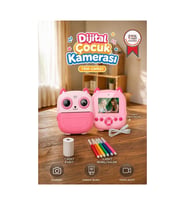 Reytek CMR21 Pembe Dijital Fotoğraf Makineleri Çocuk Termal Resim Baskılı Yazıcı Kamera Video Makinesi
