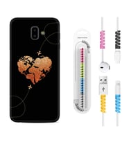 Samsung J6 Plus J7 Prime J7 Pro M20 Kılıf Kablo Koruma Spiral Silikon Plane Heart 1721