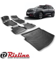 RİZLİNE Citroen C5 Aircross  3D Havuzlu Paspas + Bagaj Havuzu (Siyah - Beyaz)