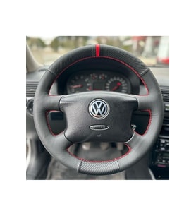 Volkswagen Golf 4 Araca Uyumlu Direksiyon Kılıfı (noktalı Karbon Yüzüklü )