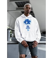 Tasarım Sonic Baskılı Unisex Oversize Çizgi Film Hoodie