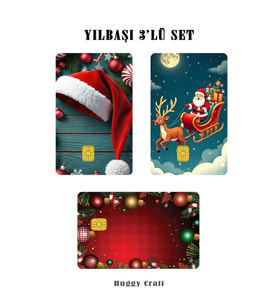 Yılbaşına Özel Kart Kaplama 3'lü Set ( Yüksek Kalite )