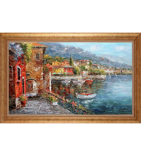 Çerçeveli Paspartulu Manzara Tablo ah1626 (Gold)