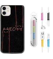 Apple iPhone 11 12 13 Mini Kılıf Kablo Koruma Spiral Silikon Meow 1657