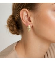 STİL İNCİSİ/XUPING JEWELRY TIRTIKLI ZİRKON TAŞLI KÜPE (Altın Rengi)