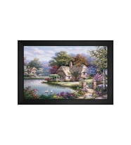 Manzara Temalı Kanvas Tablo 80 x 110 cm Siyah Çerçeve