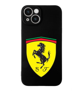 Apple iPhone 14  Lansman Kılıf Ferrari  Tasarımlı Altı Kapalı İçi Kadife Kaplı  Kapak (Şeffaf)