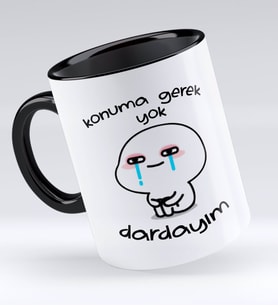 Bk Gift Dardayım Tasarımlı Siyah Kupa Bardak - Model 1
