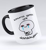 Bk Gift Dardayım Tasarımlı Siyah Kupa Bardak - Model 1
