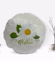 BK Gift Kişiye Özel İsimli Papatya Temalı Yuvarlak Dekoratif Kırlent Yastık-4