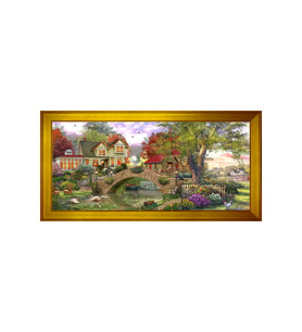 Manzara Temalı Kanvas Tablo 50 x 70 cm Gold Çerçeve