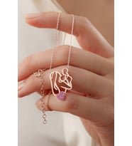 925 Ayar Kalpli Anne Bebek Rose Gümüş Kolye