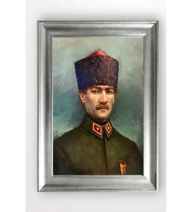 Gümüş Çerçeveli Atatürk Tablo cv958
