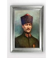 Gümüş Çerçeveli Atatürk Tablo cv958