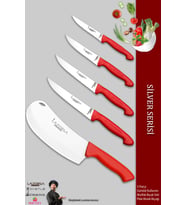 Lazbisa Silver Serisi Mutfak Bıçak Seti Et Ekmek Sebze Pizza Pide Salata Bıçağı 5 Li Set ( Mtf-267)