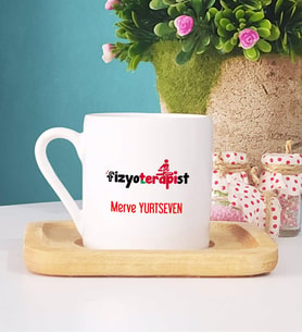 Fizyoterapist Türk Kahvesi Fincanı Ahşap Altlıklı
