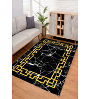 Dijital Kaymaz Taban Yıkanabilir Renkli Salon Halısı Mutfak Halısı Yolluk ND-SD-589 (Gold)