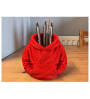Alvera Kapüşonlu Sweatshirt Kalemlik – 3D Baskı Masaüstü Organizer-Kırmızı
