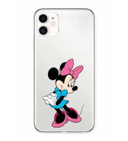 Apple iPhone 11 Uyumlu Kamera Korumalı Tıpalı Kapak Minnie Mouse TasarımlıŞeffaf Kılıf